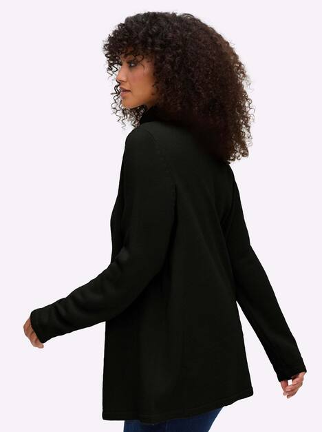 Pullover Langarm Jersey Uni Rollkragen