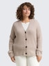 Ripp Cardigan mit V-Ausschnitt