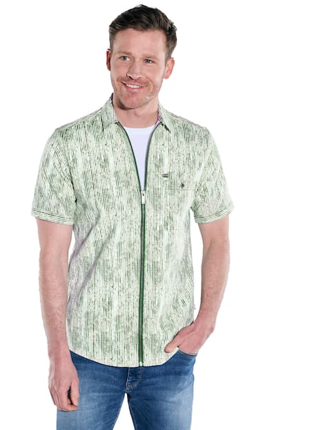 engbers Herren Kurzarm-Hemd gemustert , Hellgruen