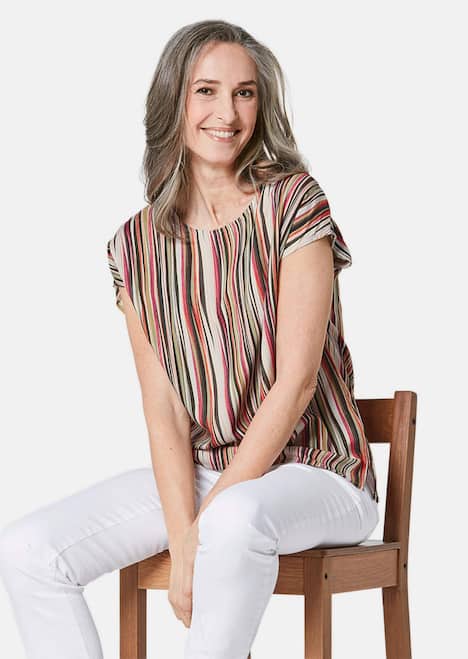 GOLDNER Blouse Gedessineerde blouse met gestreepte print