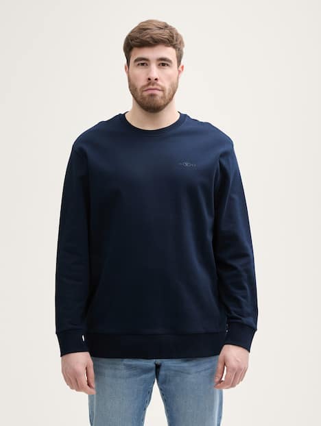 Tom Tailor Men PLUS Strick & Sweatshirts Plus Size - Sweatjacke mit Stehkragen