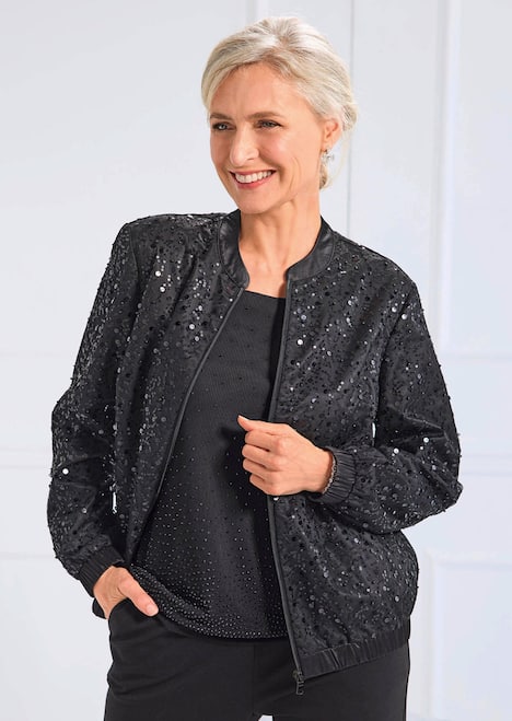 GOLDNER Blouson Elegante blouson met kralen en pailletten