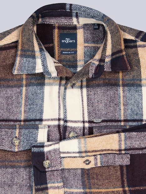 Herren Kariertes Overshirt , Bordeaux