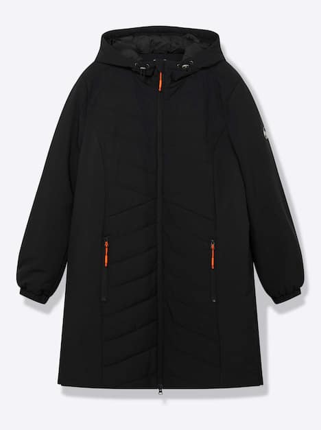 Steppjacke Langarm Uni Mit Kapuze