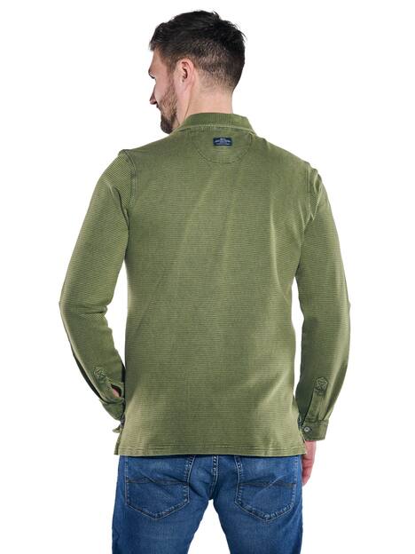 Langarm-Shirt mit Polo-Kragen