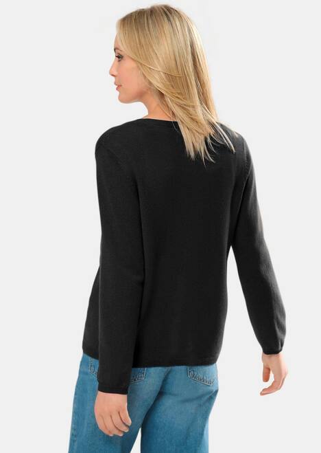 Kaschmirstrickjacke mit V-Ausschnitt