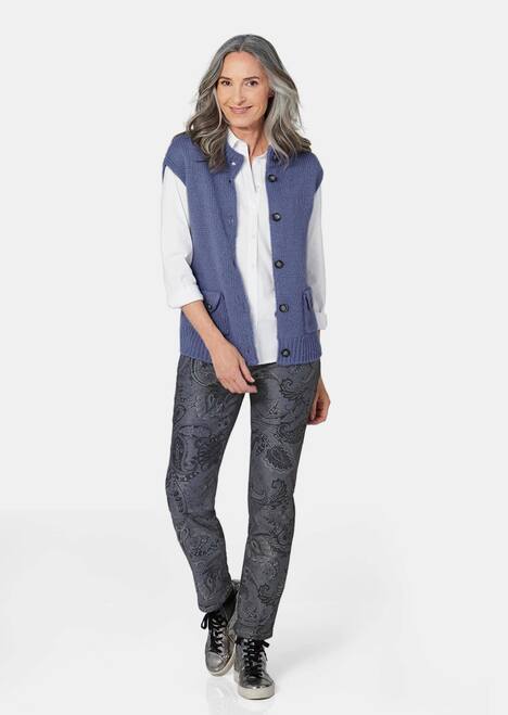 Strickweste mit aufgesetzten Taschen