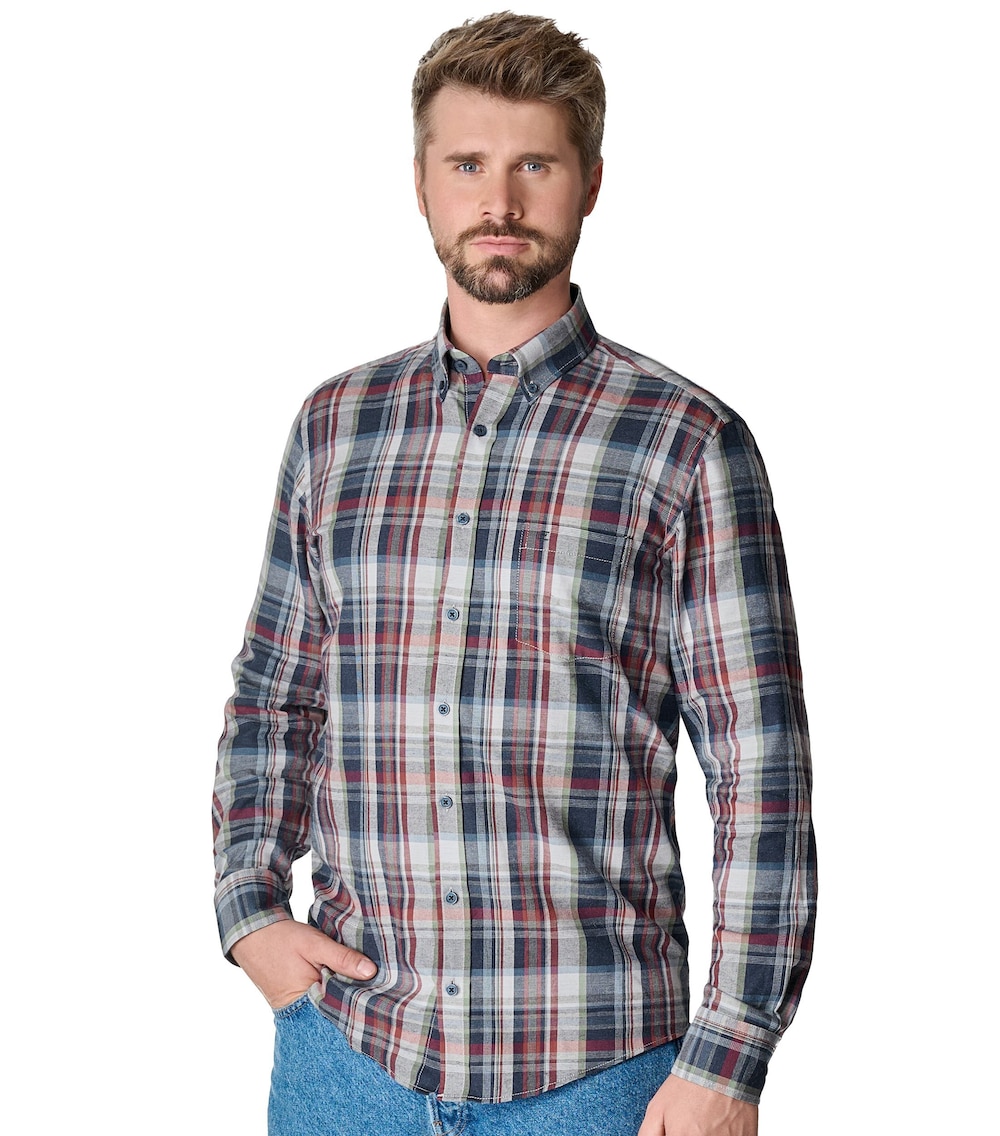Flanellhemd kariert Casual Fit