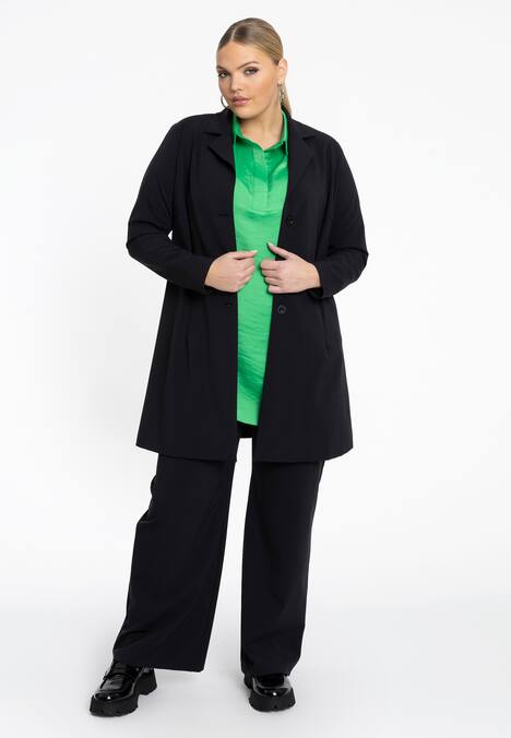 Blazer mit Kunstleder Details