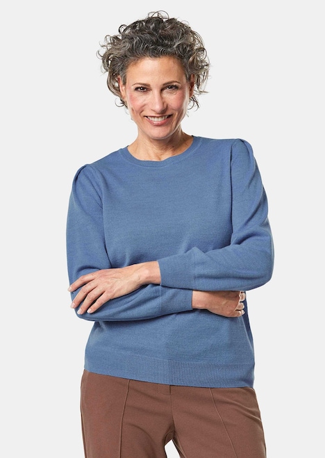 Weicher Strickpullover mit modernen Ballonärmeln