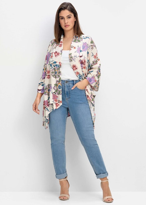 Longbluse 3/4-Arm Blumen
