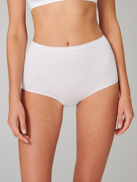 Schiesser Damen Maxislip 4-Pack 95/5 Organic Cotton - weiss