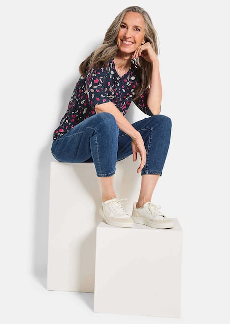 Florales Jerseyshirt mit Paisley-Muster