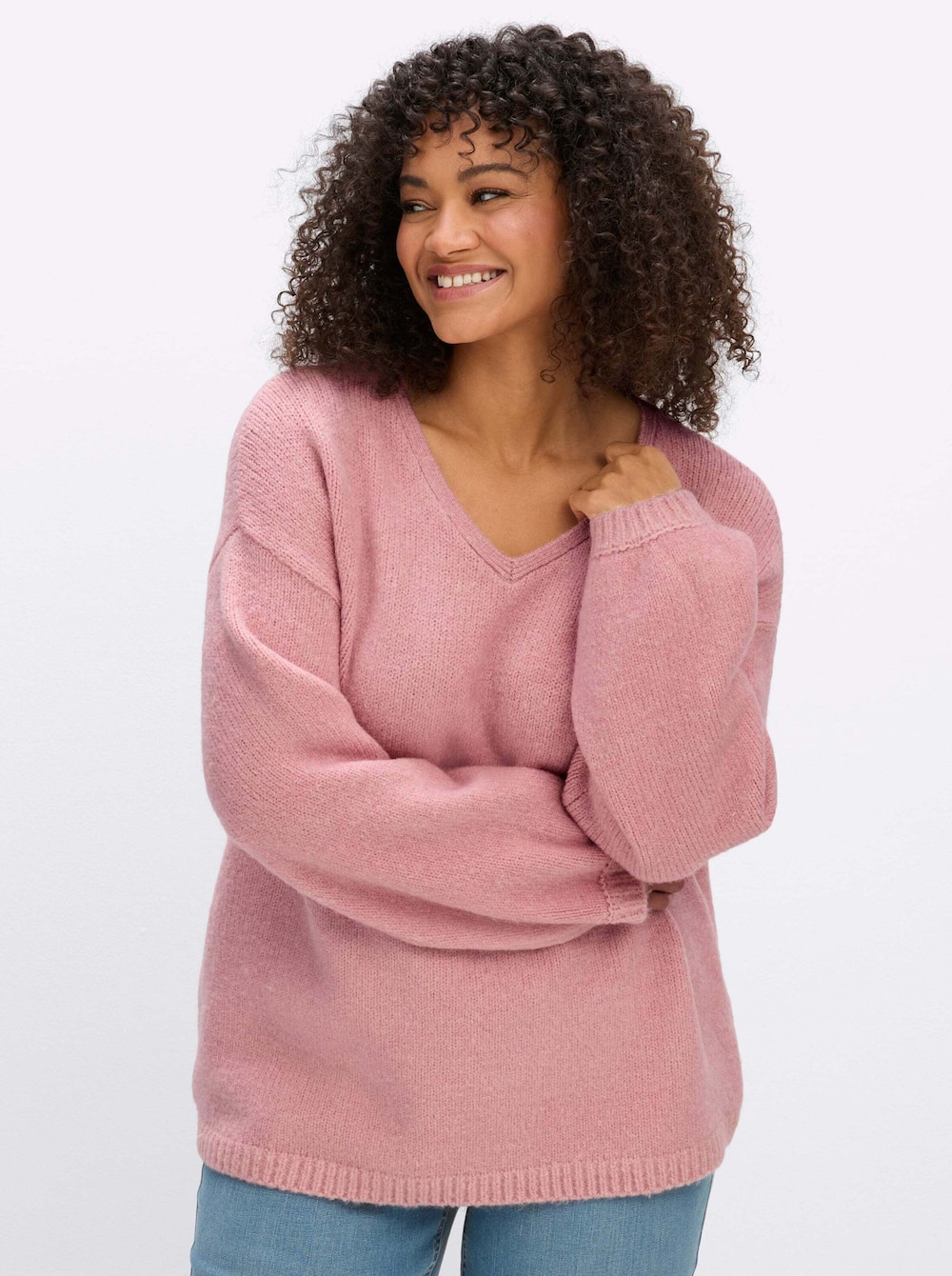 Langarm-Pullover Langarm-Pullover mit Ballonärmeln Langarm Ohne Kragen