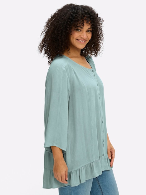 Bluse 3/4-Arm Ohne Kragen