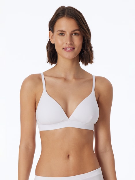 Schiesser Damen Bügelloser BH Pure Rib - weiss