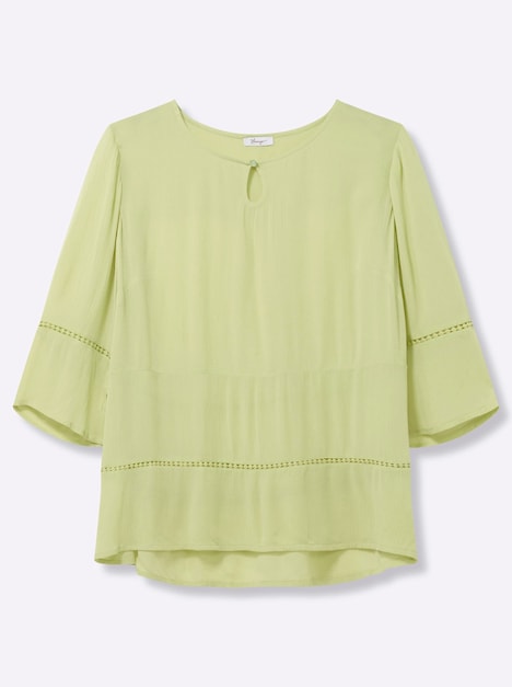 3/4-Arm-Bluse 3/4-Arm Ohne Kragen