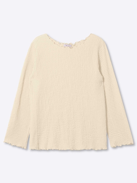 Langarm-Shirt Langarmshirt aus stretchiger Smok-Qualität Langarm
