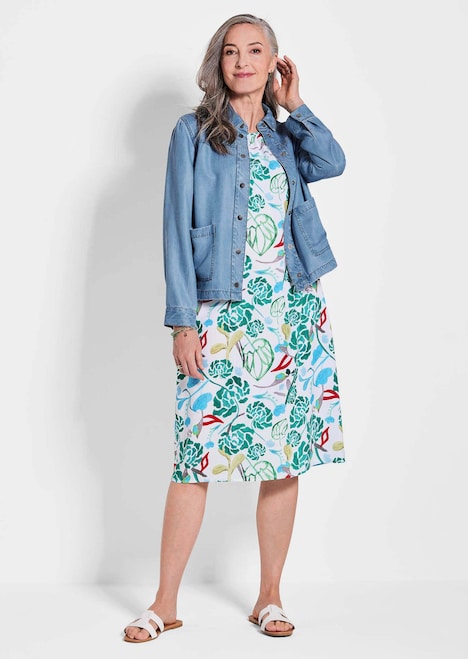 Denim jasje in blauw met opgestikte zakken