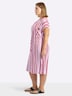 Jersey-Kleid Kurzarm Ohne Kragen