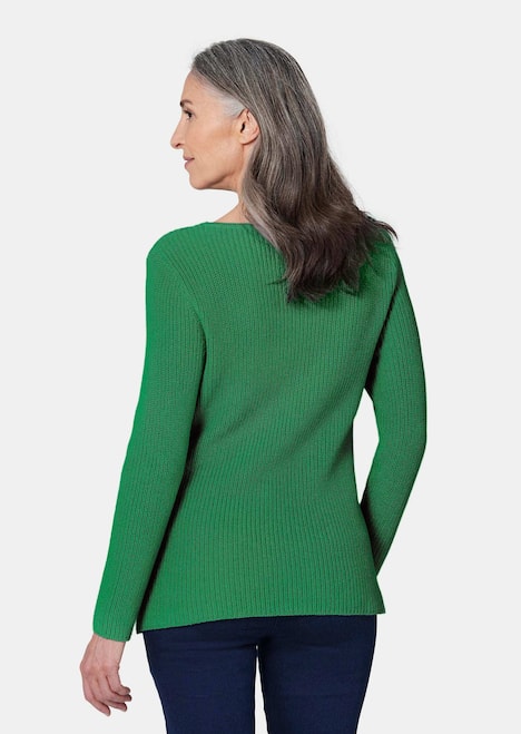 Figurschmeichelnder Pullover aus reiner Baumwolle