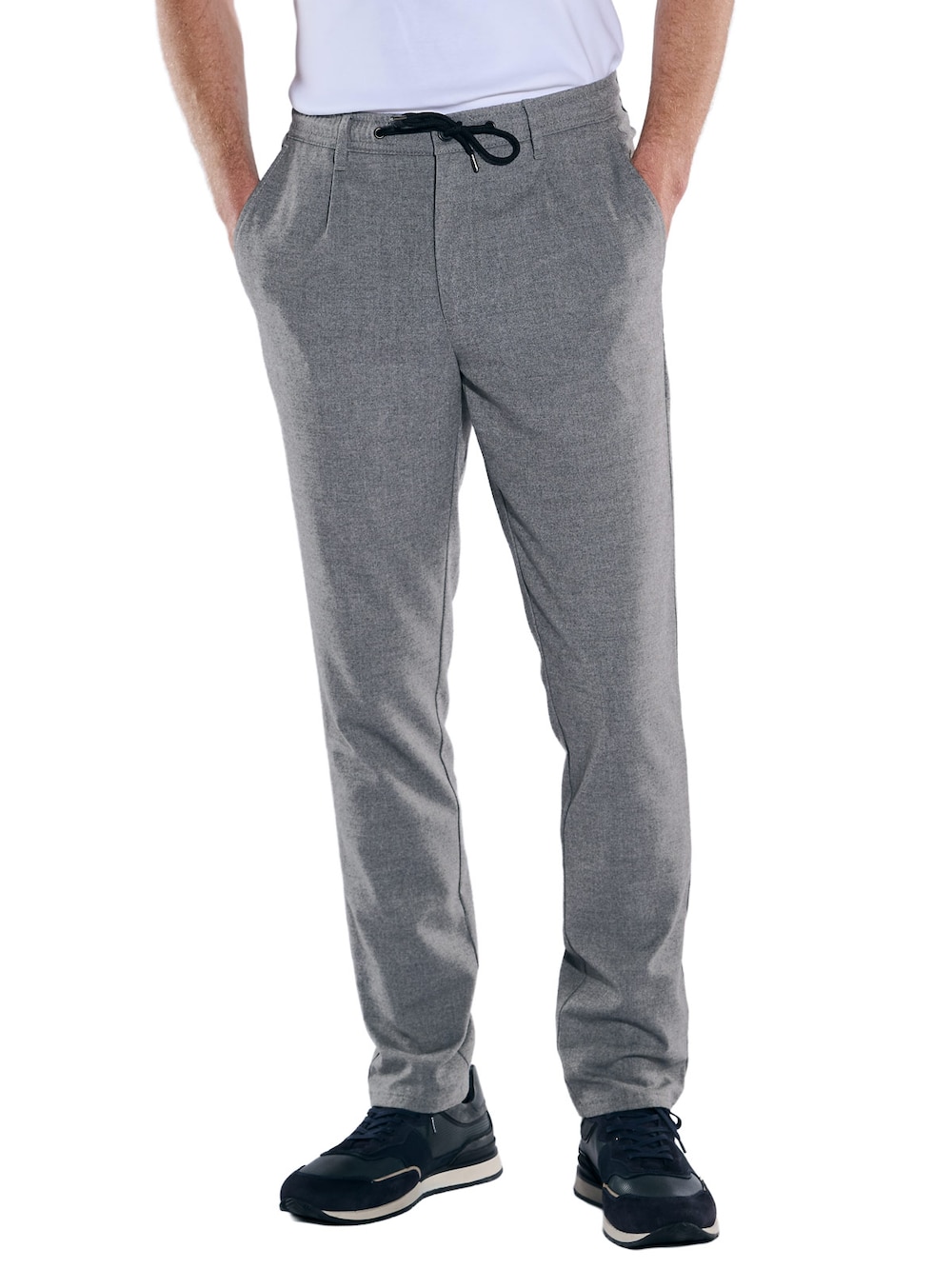 Herren Chino Hose aus edlem Garn , Silbergrau