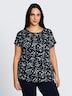 T-Shirt im Material-Mix
