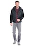 Herren Steppjacke mit Strickärmeln , Schwarz