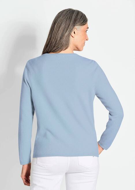 Kaschmirstrickjacke mit Rundhalsausschnitt