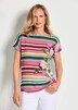 Streifenshirt mit floralen Akzenten