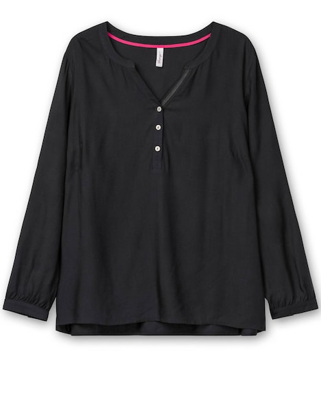 Tunika Langarm Uni Ohne Kragen