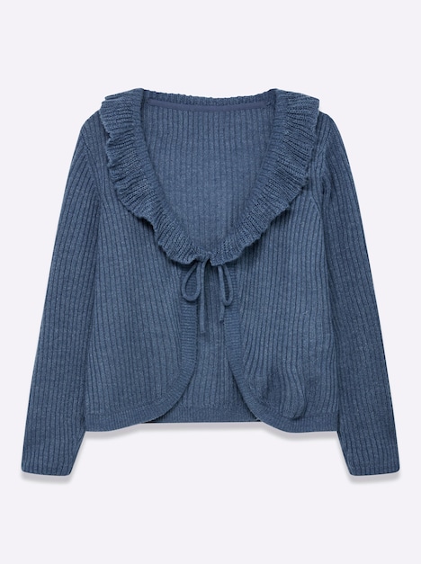 Strickjacke Langarm Volantkragen