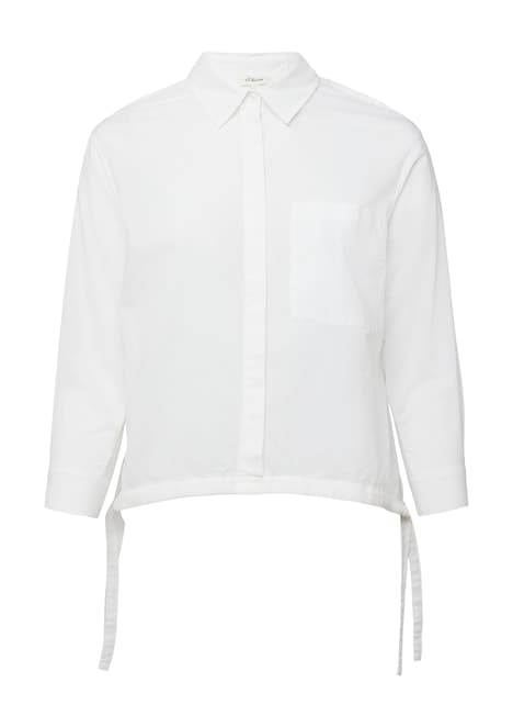 Leichte Hemdbluse aus Baumwollvoile mit Schleifendetail