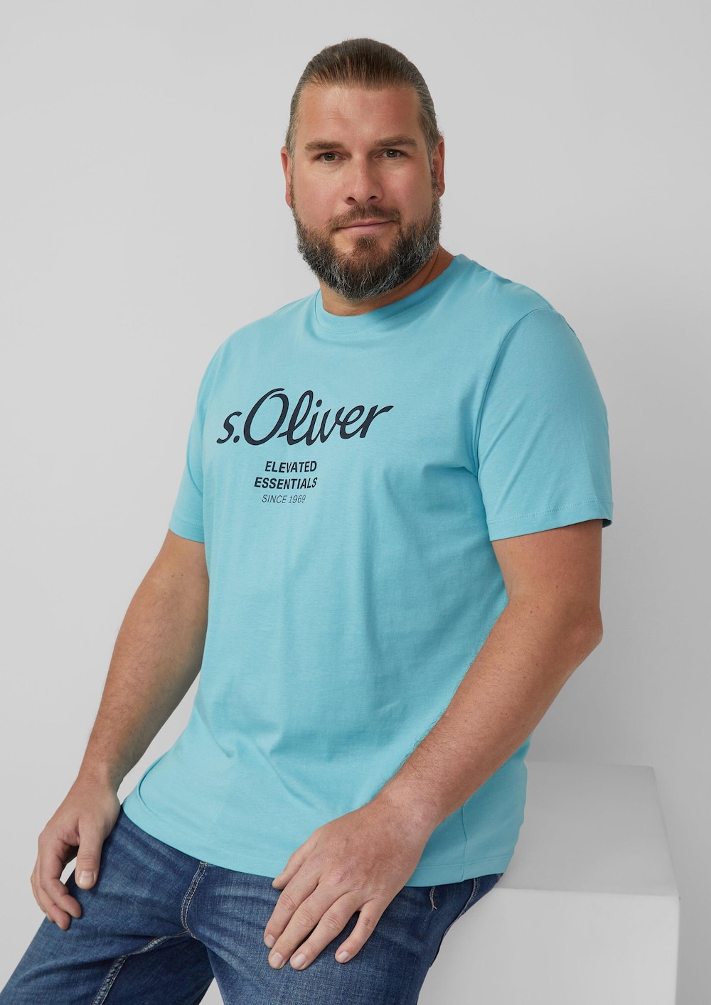 Baumwoll-T-Shirt mit Logo-Print