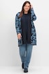 Longstrickjacke Langarm Jacquard Mehrfarbig Schalkragen