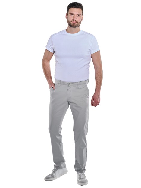 Herren Chino regular , Hellgrau