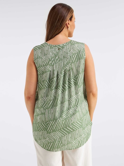 Blusentop Ärmellos Ohne Kragen