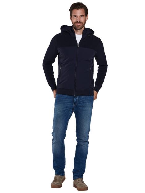 engbers Herren Strickjacke mit Kapuze , Marineblau