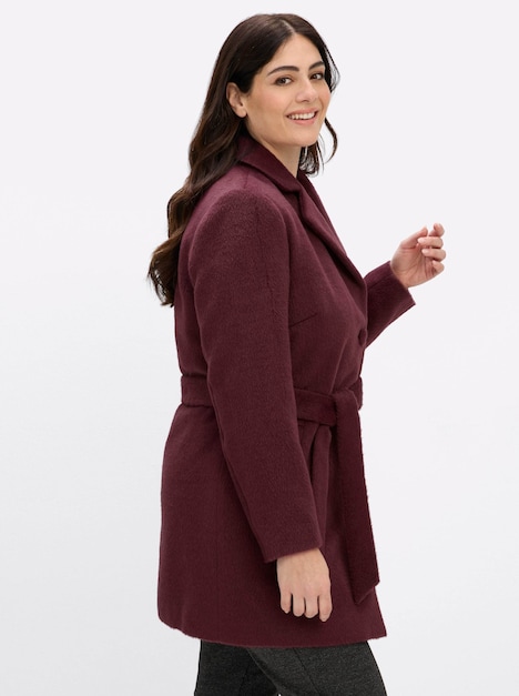 Jacke Jacke mit Bindegürtel Langarm Reverskragen