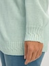 Langarm-Pullover Strickpullover mit U-Boot-Ausschnitt Langarm Ohne Kragen
