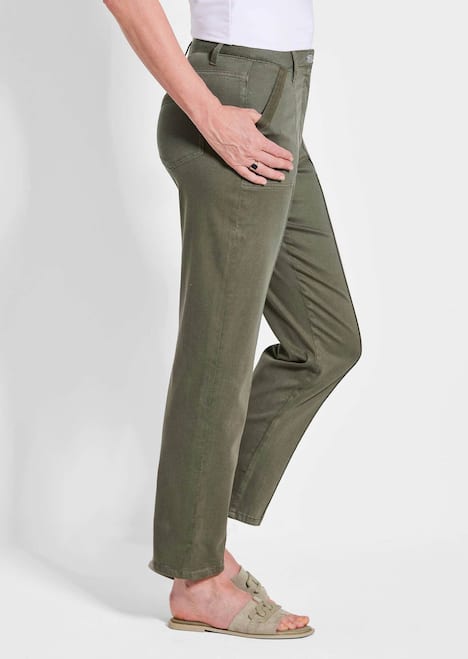 Grüne, konische Hose SARA, sportiv