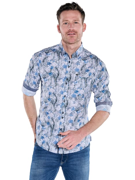 engbers Herren Langarm-Hemd slim fit , Royalblau