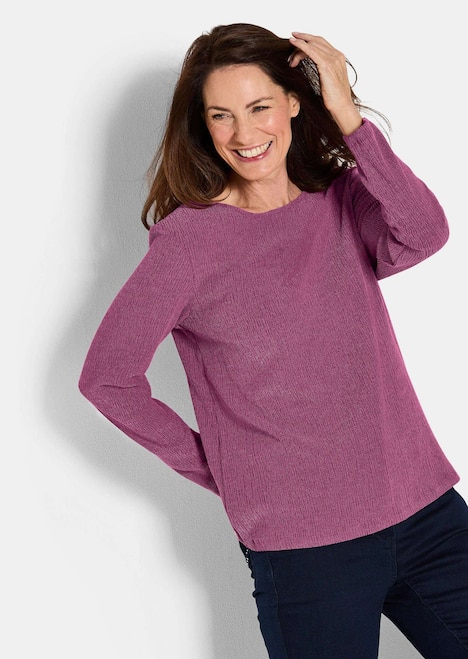 Jersey-Shirt in Krepp-Optik