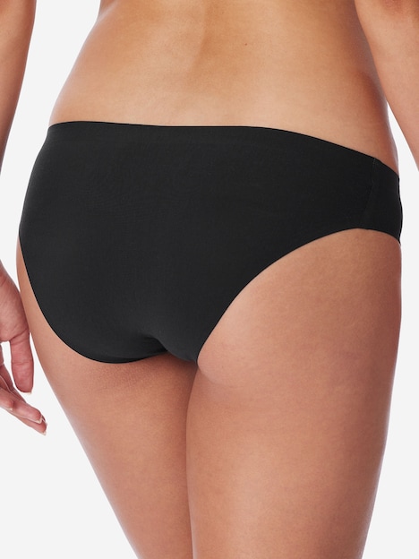 Schiesser Damen Slip Invisible Cotton 4-Pack schwarz,maple