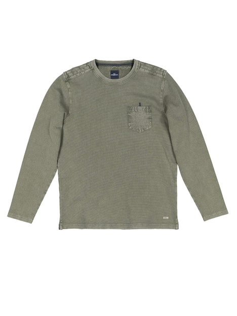 engbers Herren Langarm-Shirt strukturiert , Khaki