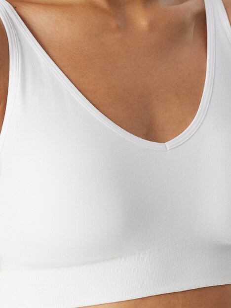 Schiesser Damen Bügelloser BH mit herausnehmbaren Pads - Classic Seamless - weiss