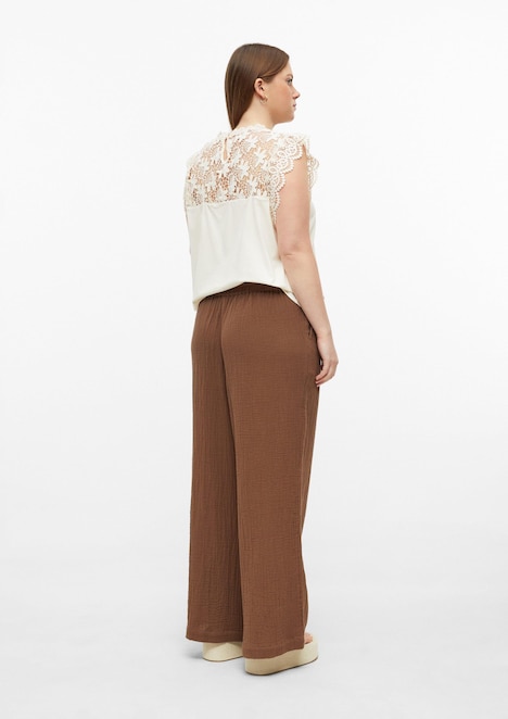 Musselin Hose mit weitem Bein und Elastikbund