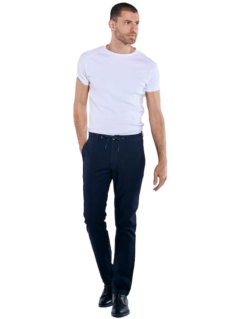 Herren Chino mit Leinenanteil , Marineblau