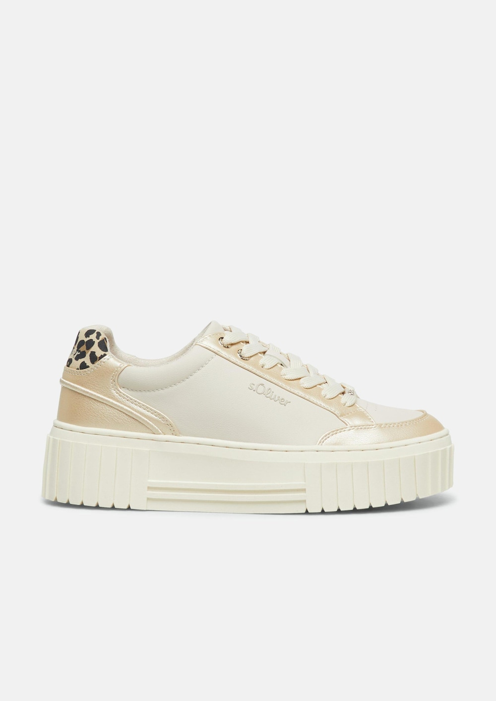 Sneaker mit Plateau-Sohle und Leo-Detail