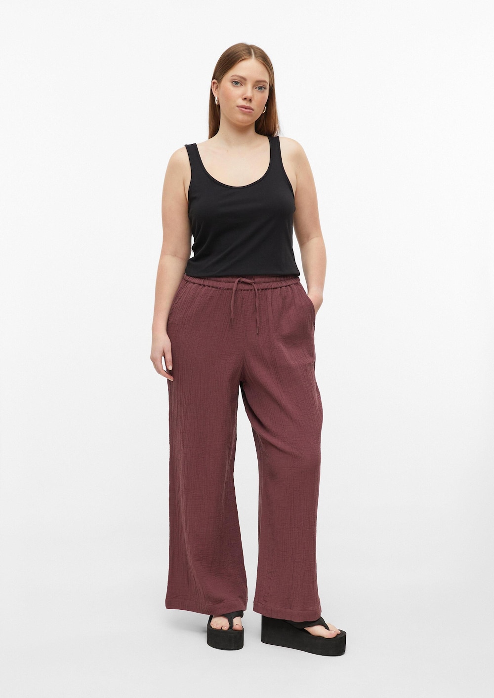 Musselin Hose mit weitem Bein und Elastikbund